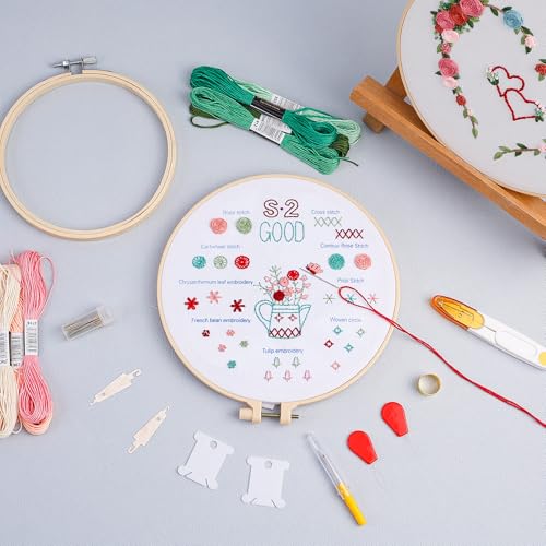 Caydo 6 Pieces Embroidery Hoops with 16 Pieces Needles, 3 Inch to 10 Inch - style: 6 PCS