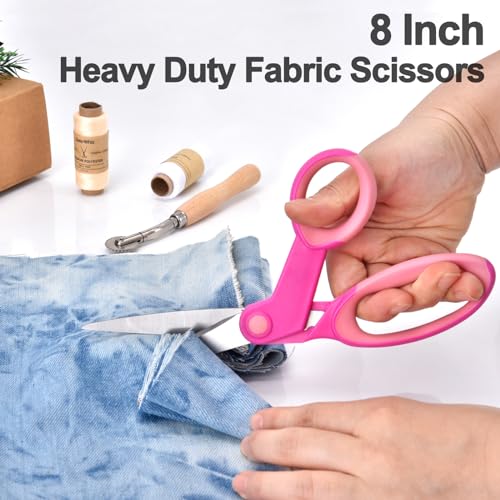 Zicolu Premium Sewing Scissors Bundle: Heavy Duty Fabric, Detail Embroidery & Small Selvedge Scissors, Thread Snips for Tailoring, Dressmaking, Quilting & Arts&Crafts - size: 8.1"/5.1"/5"/4"