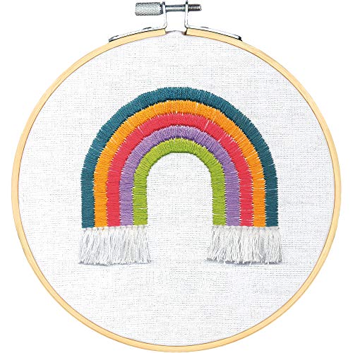 Dimensions 72-76109 Rainbow Needlepoint Embroidery Kit with 6'' Bamboo Hoop - color: Rainbow