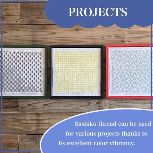Daruma Sashiko Mini Skein Thread Set 100% Cotton Embroidery Floss for Hand Stitching and Crafts | Zipper Bag & 3 Bird Thread Cards | Made in Japan (20 Colors/Thin) - color: 20 Colors / Thin