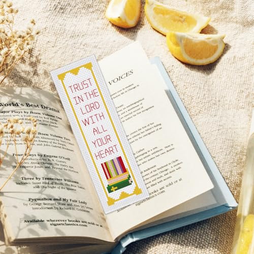 ORIGACH 6 Set Bible Verses Cross Stitch Bookmark Kit for Beginner - style: Bible Verses Cross Stitch Bookmark Kit