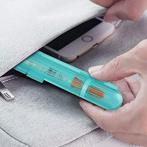 Insulin Travel Case for Syringes & Pens, Diabetic Syringe Holder Organizer - color: Light Blue Transparent+Solid Purple