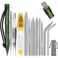 Ferraycle 12 Pcs Paracord FID Knotters Tool Set Stainless Steel Army Green - style: Army Green