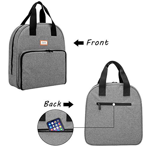 CURMIO Embroidery Project Bag for Hoops and Cross Stitch Supplies, Gray