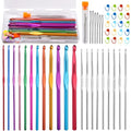 48 Pcs Crochet Hooks Set, 21 Sizes Ergonomic Knitting Needles with Case - size: 48 PCS