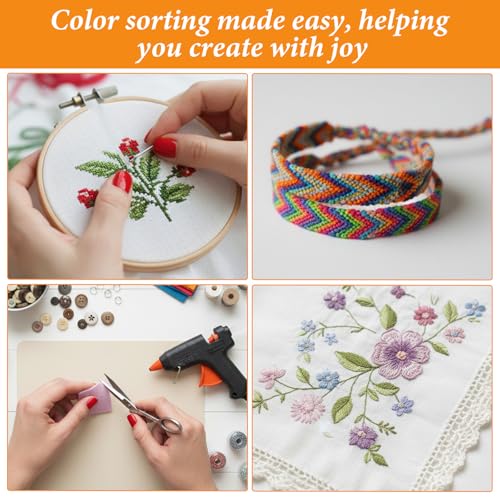 Embroidery Thread Organizer, 10 Colorful Portable with 20 Holes Each