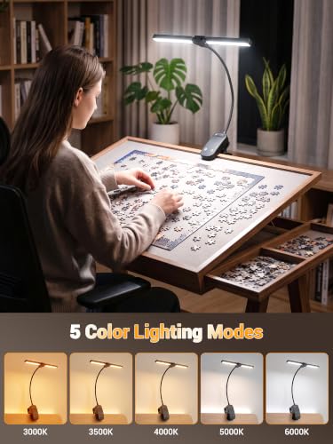Clip on Light,100 LEDs+10 Brightness+5 Colors Foldable Music Stand Light