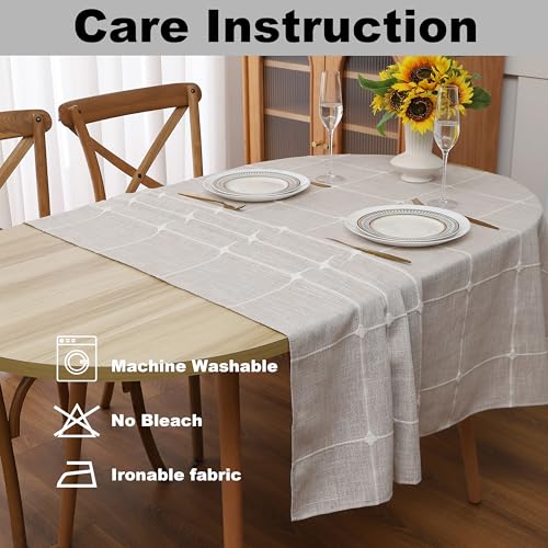 Gernaice Plaid Square Tablecloth Checkered Table Cloth 70" x 70" Brown - color: Brown, size: 70" x 70" (Square)