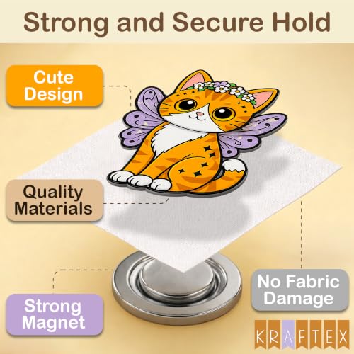 Kraftex Magnetic Needle Minder. Needleminder for Embroidery & Sewing. Cute Needlepoint Accessories. Magnetic Needle Holder for Cross Stitch. Cute Magnet Pin Gift - color: Whimsical Cats