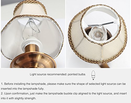Fuloon Clip on Chandelier Lamp Shades, 3.14x5.51x4.72 in, Small Sconce Shades for Candelabra Bulbs, European/French Country Style(6 Pack, Golden) - color: Golden, size: 6 Pack