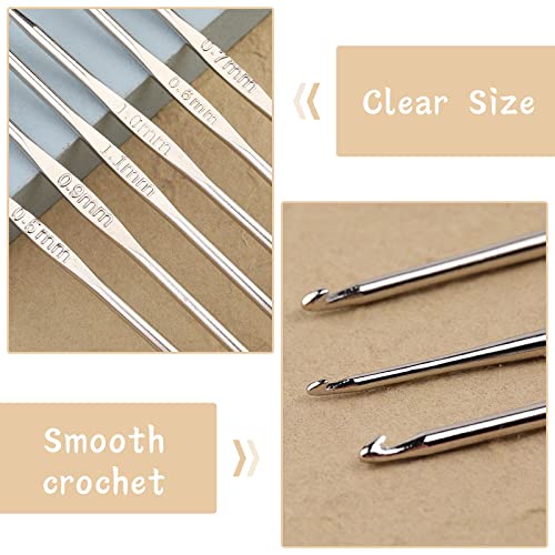 22 Pcs Crochet Hooks Set, Ergonomic Lace Crochet Hook Knitting Needles - size: 22 PCS