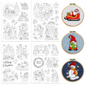 GLOBLELAND 4 Sheets Christmas Snow Water Soluble Embroidery Pattern - color: Christmas Snow