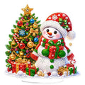 Eiflow Christmas Diamond Art Tabletop Kit for Adults Snowman Ornament, DIY Table Top Diamond Art Painting with Stand Acrylic Stand Up Gem Painting Board Kit - color: Snowman