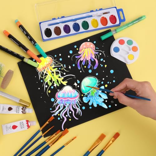 12 Pack Canvas for Painting 8x10 Inch, Black Canvas Boards for Painting Cotton Primed Acid Free Blank Canvas Panels for Oil, Acrylic Paint and Tempera. - size: black canvas 8x10in 12pack