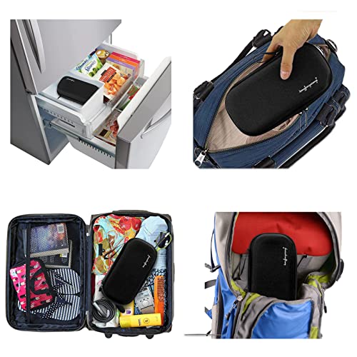 YOUSHARES Insulin Cooler Travel Case - EVA Protective Diabetic Medication Cooling Bag, Refrigerated Insulated Storage Kit for Insulin Pen and Diabetes Supplies with 3 TSA Approved Ice Packs - color: Y2_eva Black