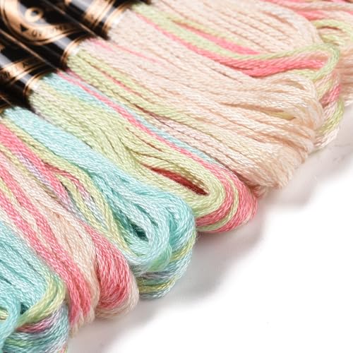 FASHEWELRY 10 Skeins Cyan Embroidery Floss Friendship Bracelet String Threads 6-Ply 0.5mm Cross Stitch Embroidery Thread for Sewing Bracelet Making Stitching Crafts - color: Cyan, size: 0.5mm