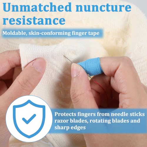 3 Rolls Thimble Tape for Hand Sewing, Self-Adhesive Cotton Finger Protector, Breathable Finger Tape Adjustable Knitting Bandage for Quilting, Embroidery DIY Crafts (Green, Purple, Blue) - color: Green, Purple, Blue