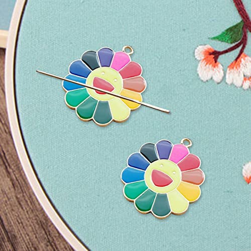 2 Pieces Classic Sun Flower Magnetic Needle Minder for Cross Stitch, Keepers Sewing and Embroidery Kit，Set of Pin Holders Crafts Needlework Supplies (csljmy20220723-0007)