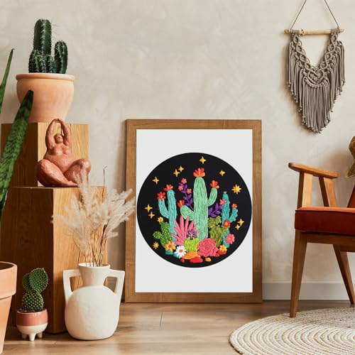 Louise Maelys Cactus Embroidery Kit, Cross Stitch Kit for Beginner Adults - color: Kit-4