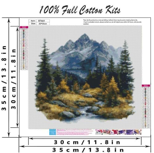 DYAIANGMU Scenery Stamped Cross Stitch Kit for Adults 13.7x13.7 inches - color: Y119