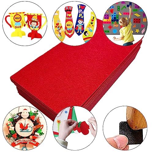 Jtnohx Self Adhesive Felt Sheets Adhesive Backed Felt Fabric Red 33Pcs - color: Red