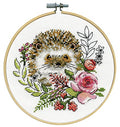 Design Works Hedgehog Counted Cross Stitch Kit – Adorable Animal Needlecraft Kit with Fabric, Thread & Needle – 6" x 6" Finished Size