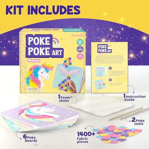 jackinthebox Poke Art Magical Flower Pressing Craft Kit for Girls, Ages 4-8 - style: Magical