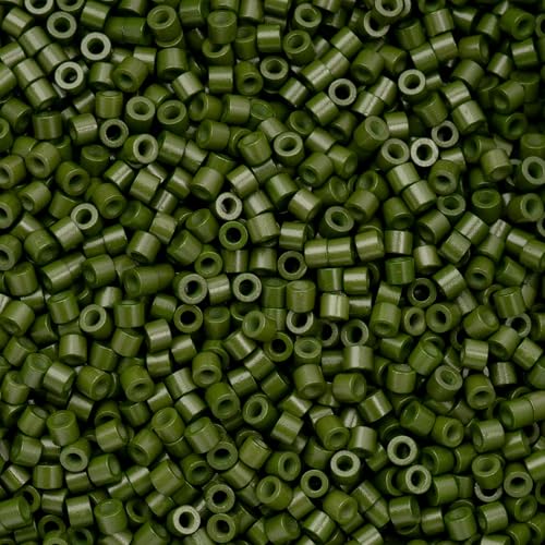 John Bead 25g Cylin Beads Opaque Green Avocado 11/0 Glass Cylindrical Seed Beads for Jewelry Bracelets Necklaces Earrings Making Embroidery - color: Green Avocado