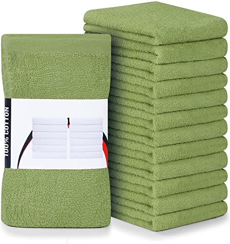 Utopia Towels Kitchen Bar Mops, Pack of 12, 16x19 in, 100% Cotton, Green - color: Green, size: 12 Pack