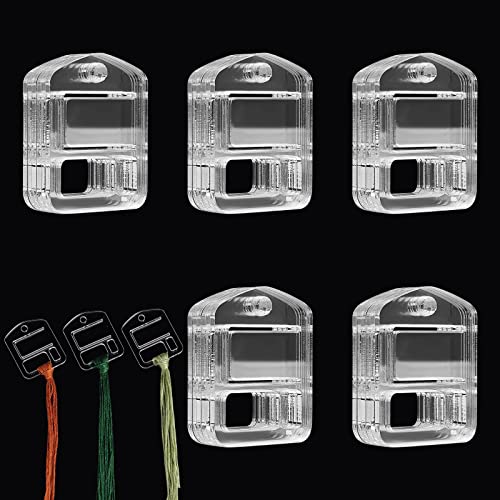 PH PandaHall 30pcs Acrylic Embroidery Floss Drop, Clear Embroidery Thread Organizers Slim Floss Bobbins Cross Stitch Thread Bobbins for DIY Craft Sewing Thread Storage 1.57x2inch - size: 4x5cm