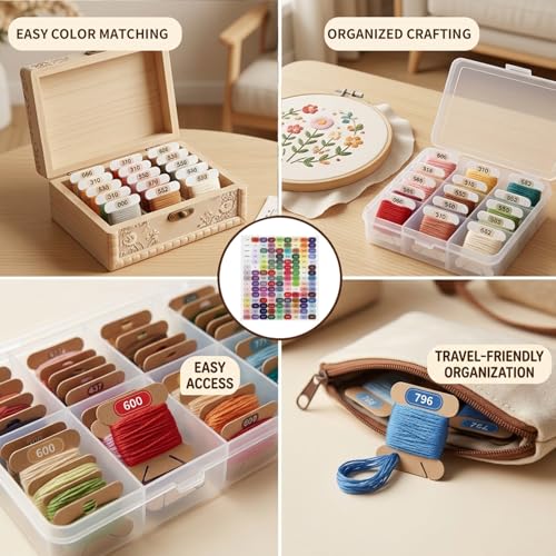 500PCS Thread Number Stickers, Embroidery Thread Organizer, Floss Drops for Craft Supplies, Embroidery Floss Organizer with Floss Labels, Embroidery Stickers for Needlework Projects