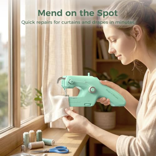Double Thread Handheld Sewing Machine with Lockstitch, Dual Power