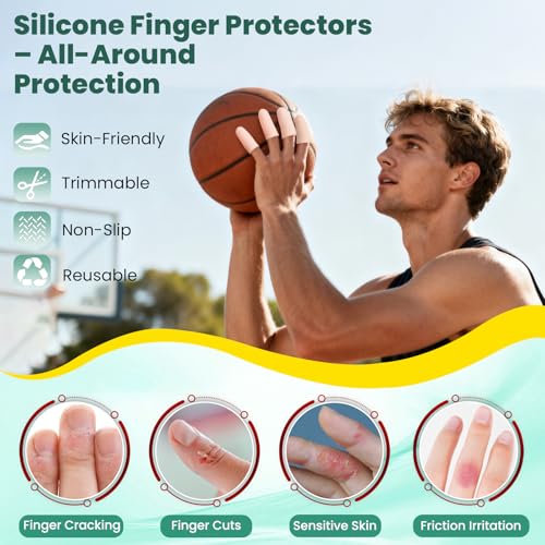 Gel Finger Cots & Finger Sleeves, 20 Pack Silicone Protectors, Nude - color: Nude