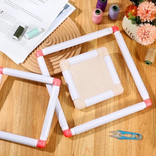 Janinka 3 Pcs Embroidery Hoop Cross Stitch Frames and Hoops, Red - color: Red
