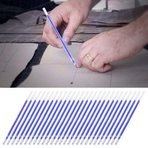 100 Pcs Heat Erasable Pen Refills, Fabric Marking Pens High Temperature Disappearing Ink Fabric Markers Leather Garment Dash Marker Pen Refills Tailoring Accessories