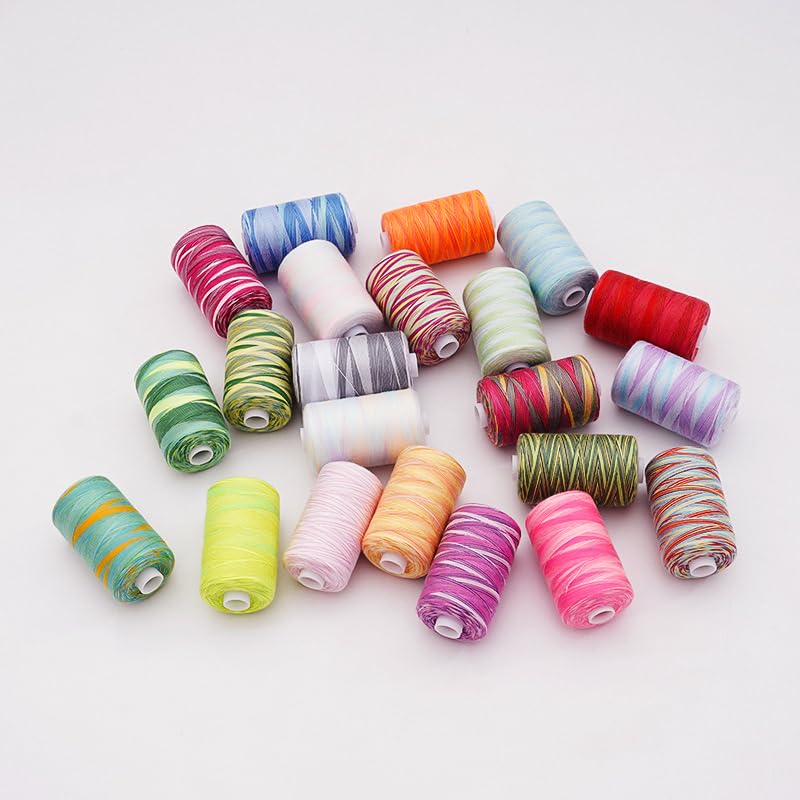 1000 Yard Multicolor Gradient Sewing Thread Colorful Embroidery Thread DIY Craft Spools Garment Accessory - style: #16