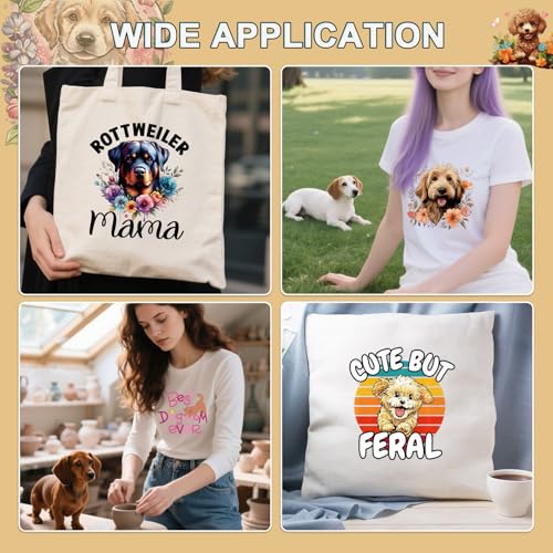 Dtf Transfers Ready to Press - 20Pcs Dog Mom Iron on Transfers for Tshirts, Dog Owners Iron on Decal Patches, Pet Animal Lovers Heat Sublimation Stickers for DIY Clothes Hat Bags Pillows Gifts - color: Dog Mom185