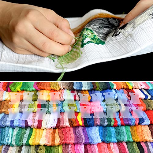 VICOVI 477 Skeins Embroidery Floss Kit 447 Vibrant Colors + 15 Black & 15 White Cross Stitch Thread Set with 20 Bobbins for Friendship Bracelets Sewing DIY Crafts - color: 447 multicolor + 30 White&Black