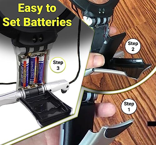 2X Hands Free Chest Rest LED Magnifier for Reading with 6X Spot Magnifying Glasses with Light for Sewing, Hobbies, Crafters, and DIY Projects – Adjustable Stand and Neck Cord for Seniors