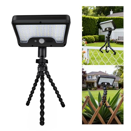 Octopus Solar Motion Lights Outdoor, 600LM, 1 Pack, Black - color: Claw Mount, size: 1-Pcs