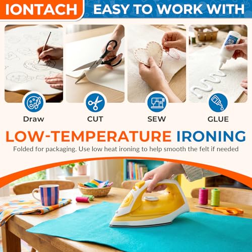 IONTACH 18" X 18" Soft Felt Sheets 1.6mm Thick (2 Packs, Brown) - color: Brown