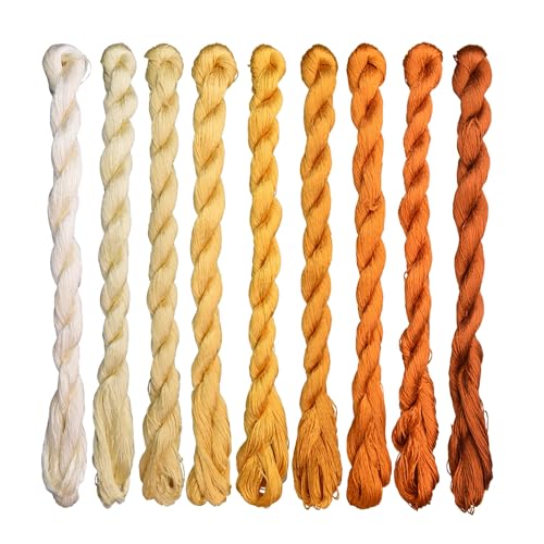 Natural 100% Silk Thread, Handmade Embroidery Thread Silk Floss 9 Colors 110m Each (86) - color: 86