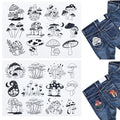 24 PCS Water Soluble Embroidery Stabilizer, Stick & Stitch Embroidery Paper with Pre-Printed Mushroom Patterns, Adhesive Hand Sewing Stabilizers - color: Style D