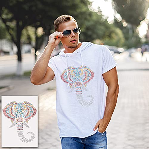 NBEADS Elephants Rhinestone Iron on Hotfix, Wildlife Animal Heat Transfer Decal Bling Rhinestone Decals Heat Transfer Patch Clothing Repair Applique for T-Shirt Clothing Pants Bags, 11.69x8.27 - color: Elephants