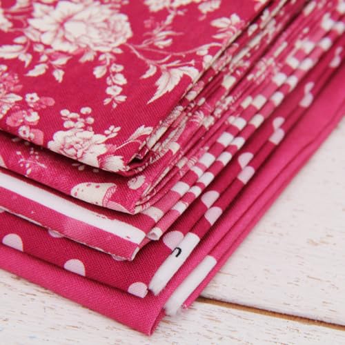 Threadart Vintage Burgundy Flower Cotton Quilting Fabric - 10 Yard Cut - color: Burgundy Flower, size: 10 YARD