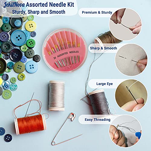 120 Pack Premium Hand Sewing Needles, 6 Sizes Assorted Sewing Needles
