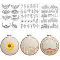 Floral Water Soluble Embroidery Patterns, 3 Sheets Stick and Stitch Embroidery Papers Wash Away, Transfer Paper with Pre-Printed Flower Leaves Designs for Hand Sewing Lovers Beginners Customized Gifts - size: Flower Leaves