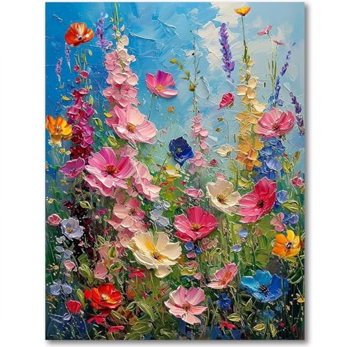 Tiwabb Wildflower Stamped Cross Stitch Kits for Adults Beginners - color: Wildflowers