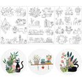Water Soluble Embroidery Patterns, Stick and Stitch Paper for Sewing - color: Cat 1386