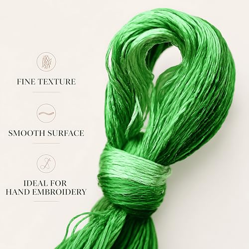 Natural 100% Silk Thread, Handmade Embroidery Thread Silk Floss 7 Colors 110m Each (92) - color: 92